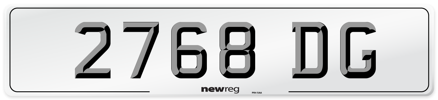 2768 DG Number Plate from New Reg